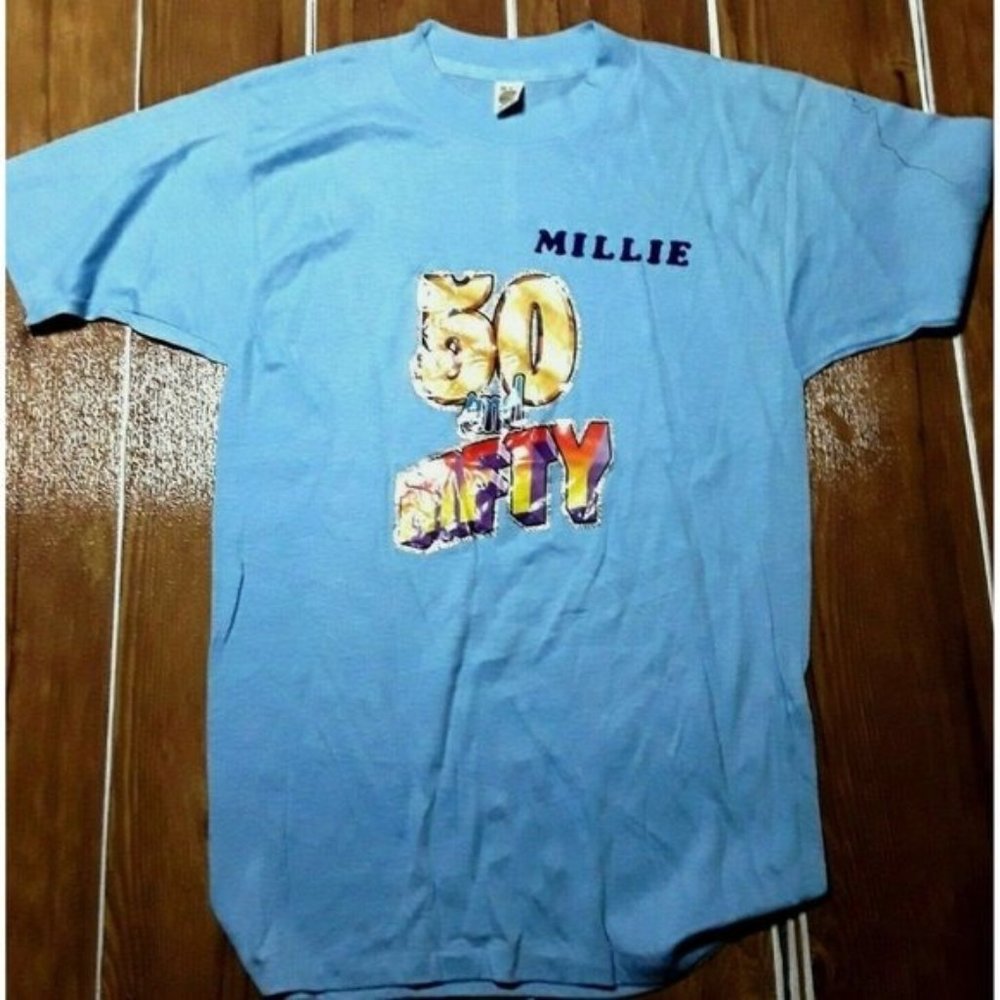 80s Vintage Millie 50 and Nifty t shirt Small tee Old Shirt